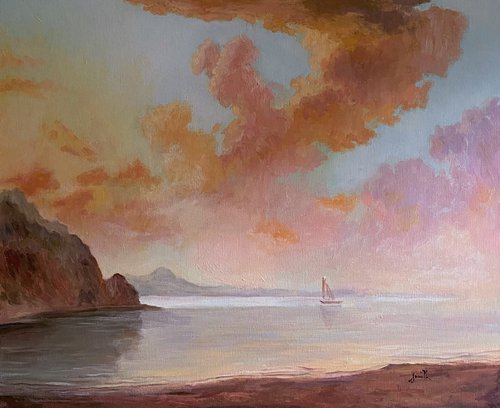 Classical Seascape. Original Oil Painting on Canvas. by Jackie Smith
