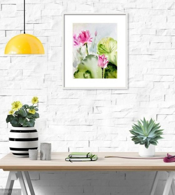 Waterlilies Lotus Painting Limited Edition Print