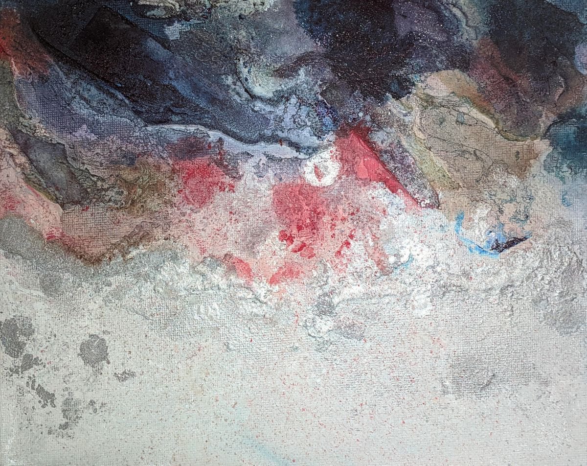 Abstract Landscape Painting By Shelli Finch, 10 X 8", Atmospheric Disturbance, Original Artwork