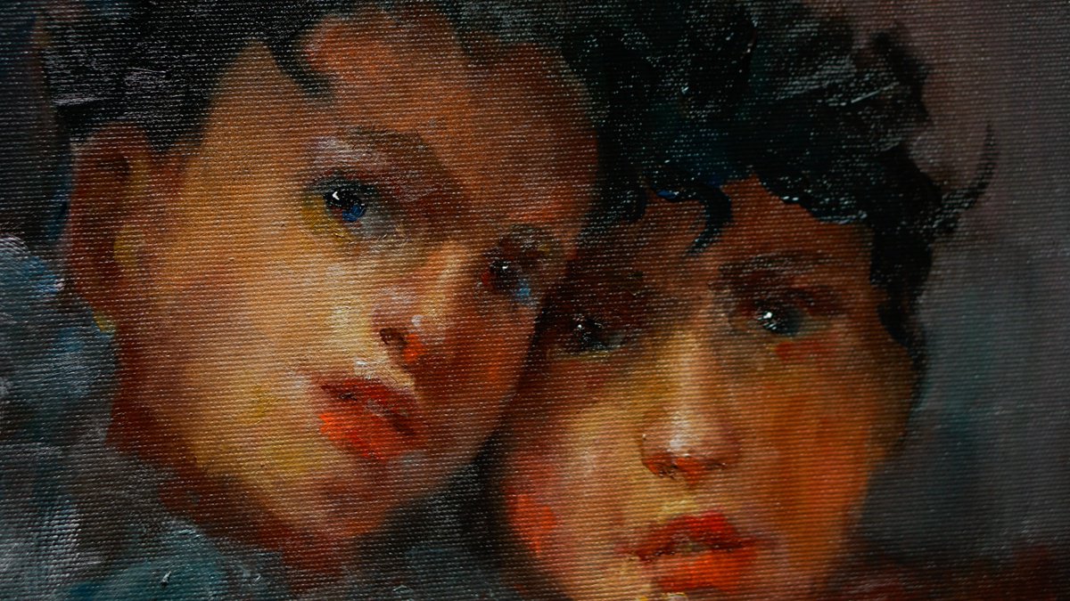 Impressionistic Portrait Oil Painting By Pavel Filin, 14 X 18", Teatr, Original Artwork