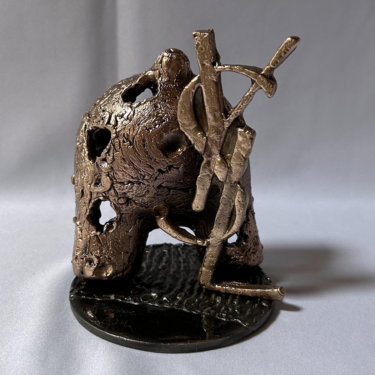 Expressive Animal Sculpture By Philippe Buil, 5 X 5", Dog Ysl 47-25, Original Artwork