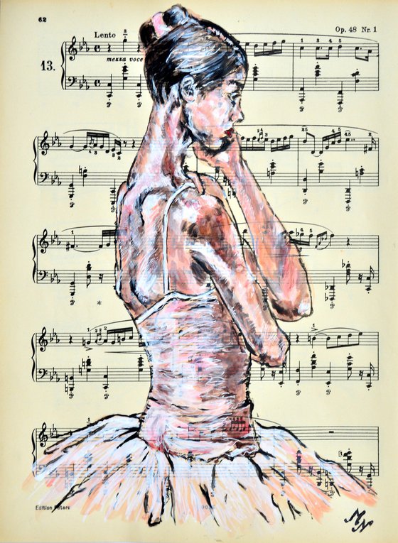 Ballerina XXIV - Vintage Music Page, GIFT idea