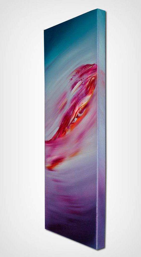 Immensity II (the series), 30x80 cm, Deep edge, Original abstract painting, oil on canvas