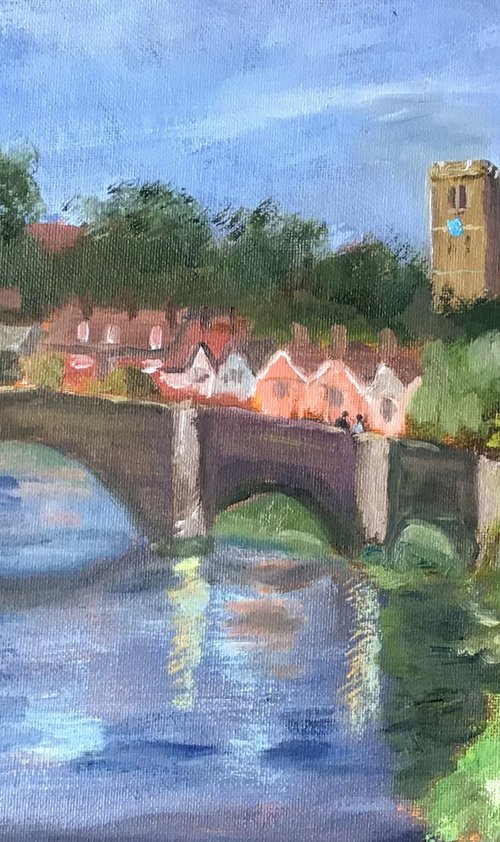 Medieval Aylesford - An original oil painting by Julian Lovegrove Art