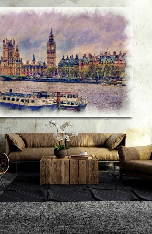 Botes Londres/XL large original artwork by Javier Diaz