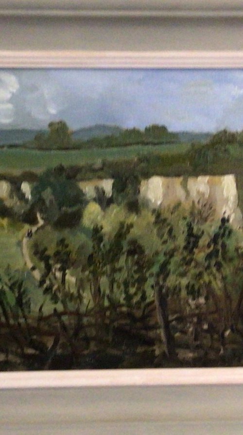 The old quarry oil painting by Julian Lovegrove Art