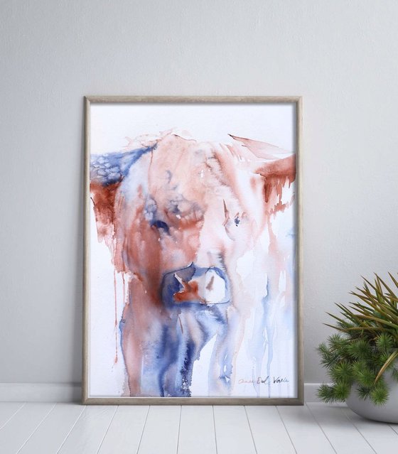 Highland Cow watercolour painting