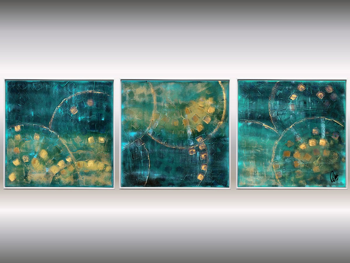 Abstract Acrylic Painting By Edelgard Schroer, 51 X 17, Excavations, Original Artwork