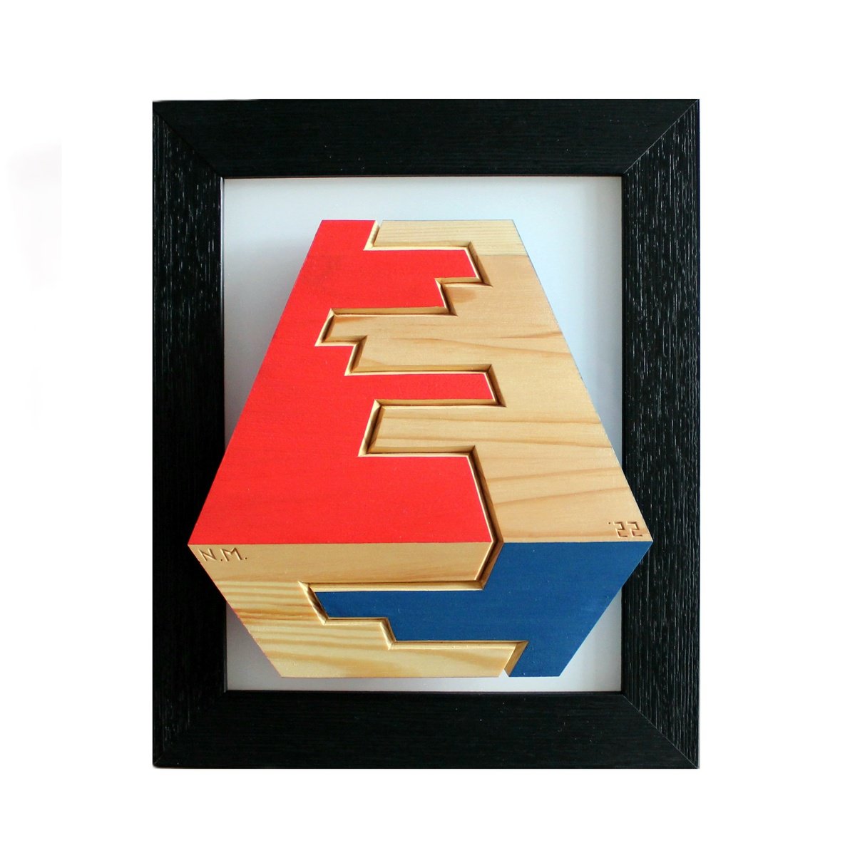 Geometric Abstract Relief By Nikolay Martinov, 9 X 11", "Beyond The Frame Ii", Original Artwork