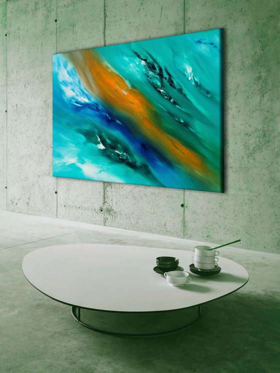 Life's flux II, the series, 100x70 cm, Deep edge, LARGE XL, Original abstract painting, oil on canvas