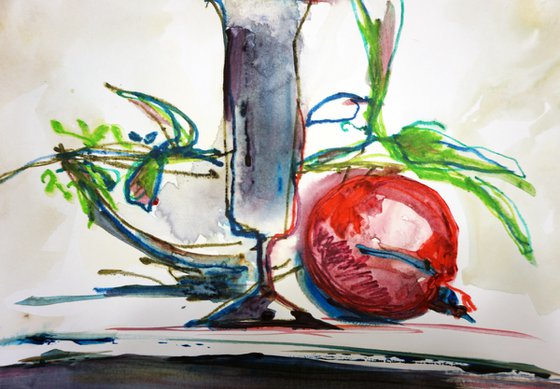 Still Life with Pomegranate 22x30cm/9x12in