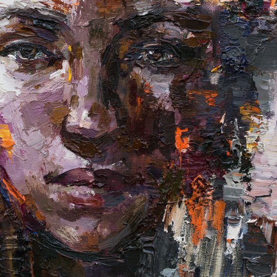 RESERVED for Chris - Abstract female portrait - Original oil painting