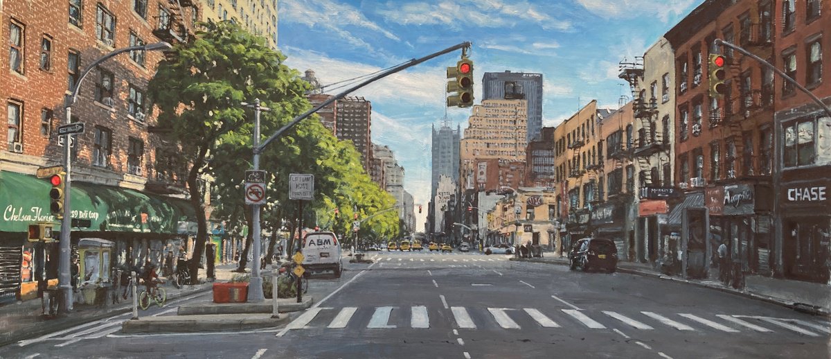 8Th Avenue, New York Ii By Ben Hughes, 36 X 16, Artwork For Sale On Artfinder