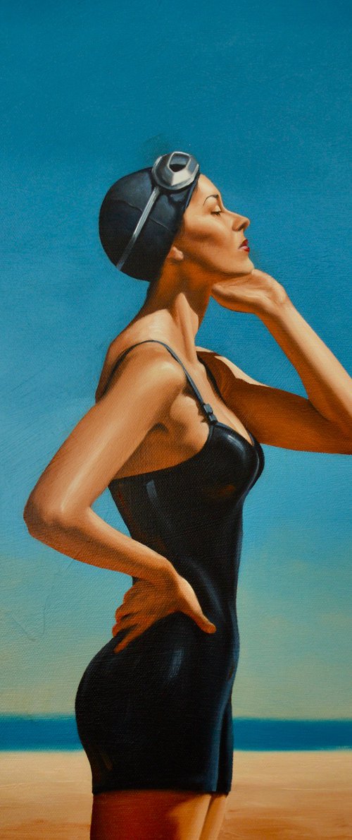 Drying off - in black by Johnny Popkess