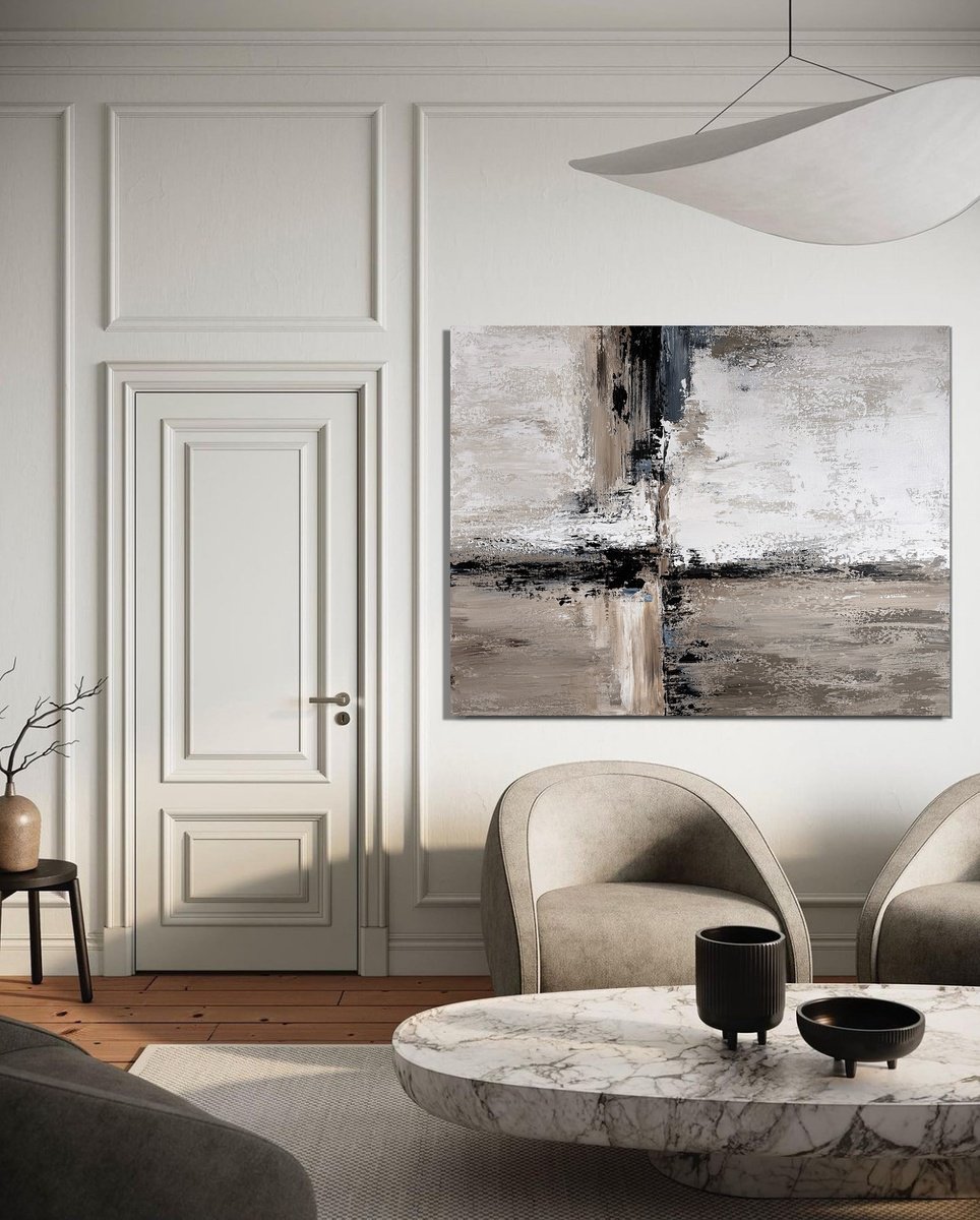 Expressive Abstract Acrylic Painting By Tatiana Malinovscaia, 28 X 35", Traces Of Emotion, Original Artwork