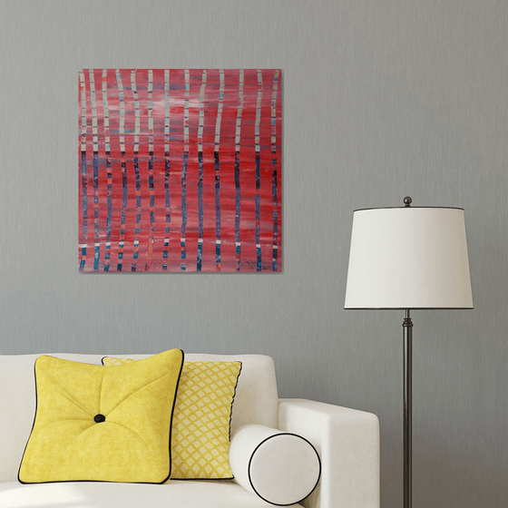 Red Abstract With Stripes
