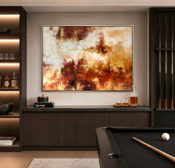 Golden Haze - Gold, orange and brown abstract
