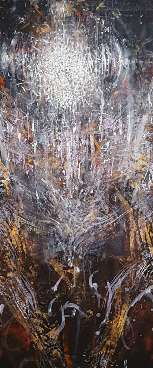 HUGE ENERGY ANGEL SPIRITUAL DARK BEAUTY METAPHYSIC RELIGIOUS PAINTING BY KLOSKA by Kloska Ovidiu