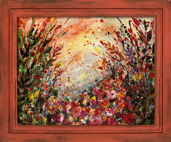 Skadi's Field - Framed Floral Painting by Kathy Morton Stanion