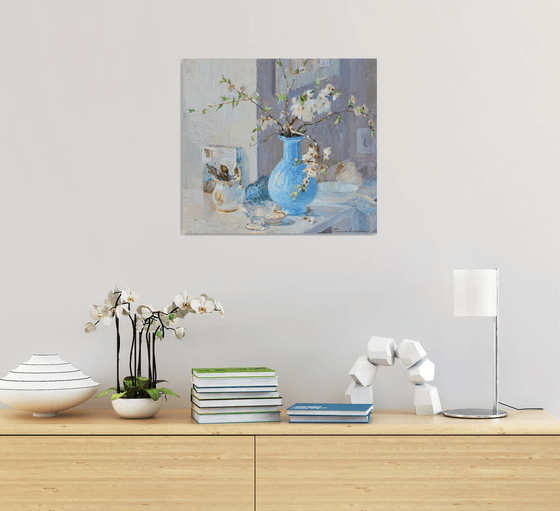 Still life with a blue vase