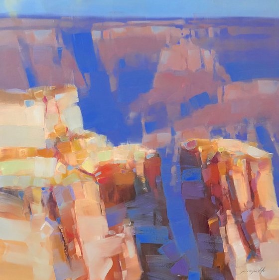 Grand Canyon, Landscape oil painting, One of a kind, Signed, Handmade artwork
