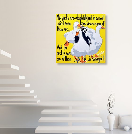 Yellow Ducks in a Row! 2 61cm x 61cm