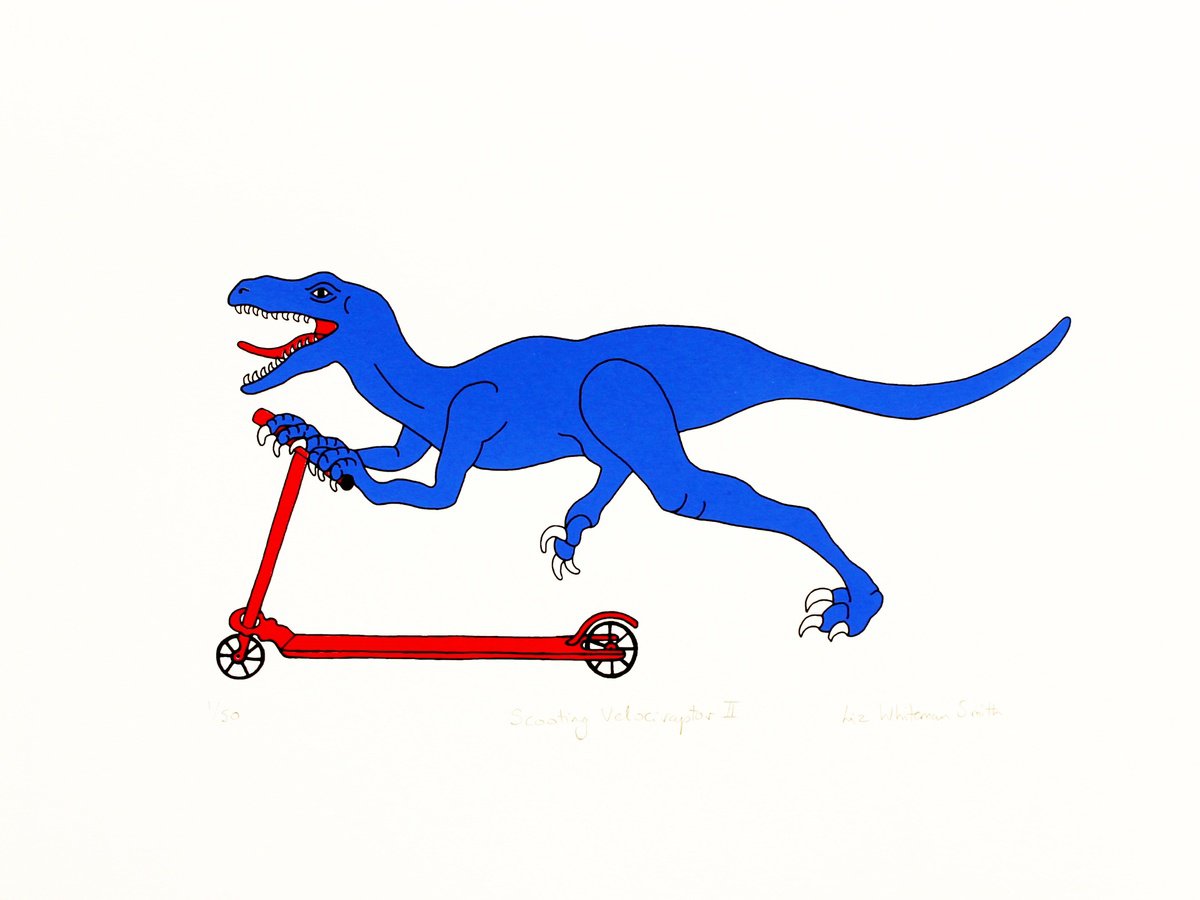 Scooting Velociraptor II by Liz Whiteman Smith