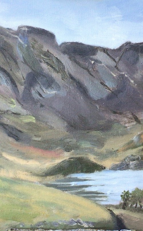 Cregennen Lake oil painting by Julian Lovegrove Art