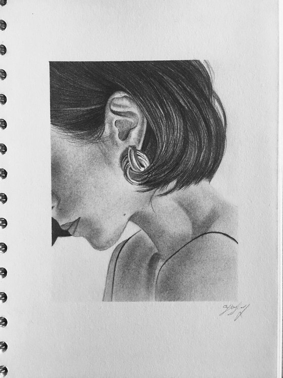 Woman graphite drawing