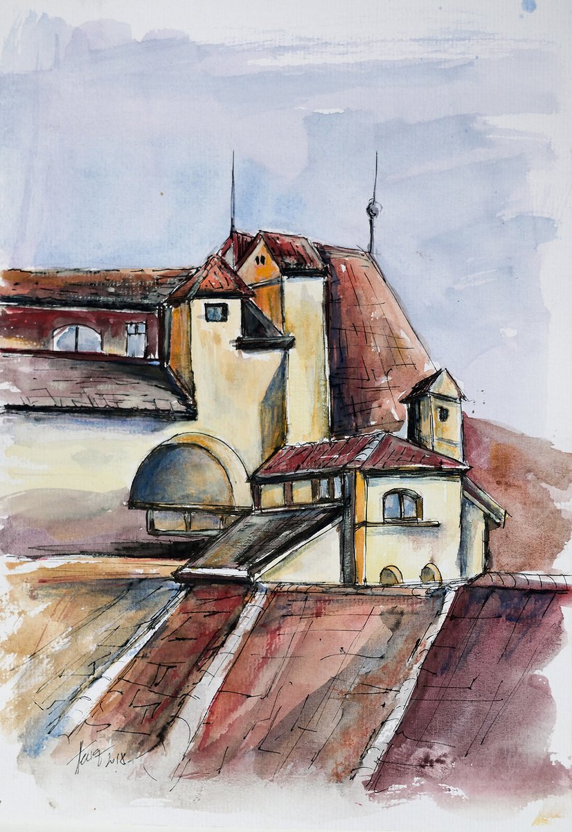 Roofs in the old town by Aniko Hencz