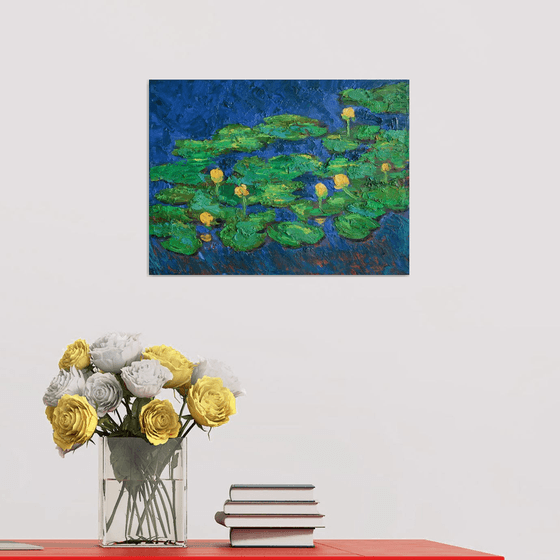 WATER LILIES, I / ORIGINAL OIL PAINTING