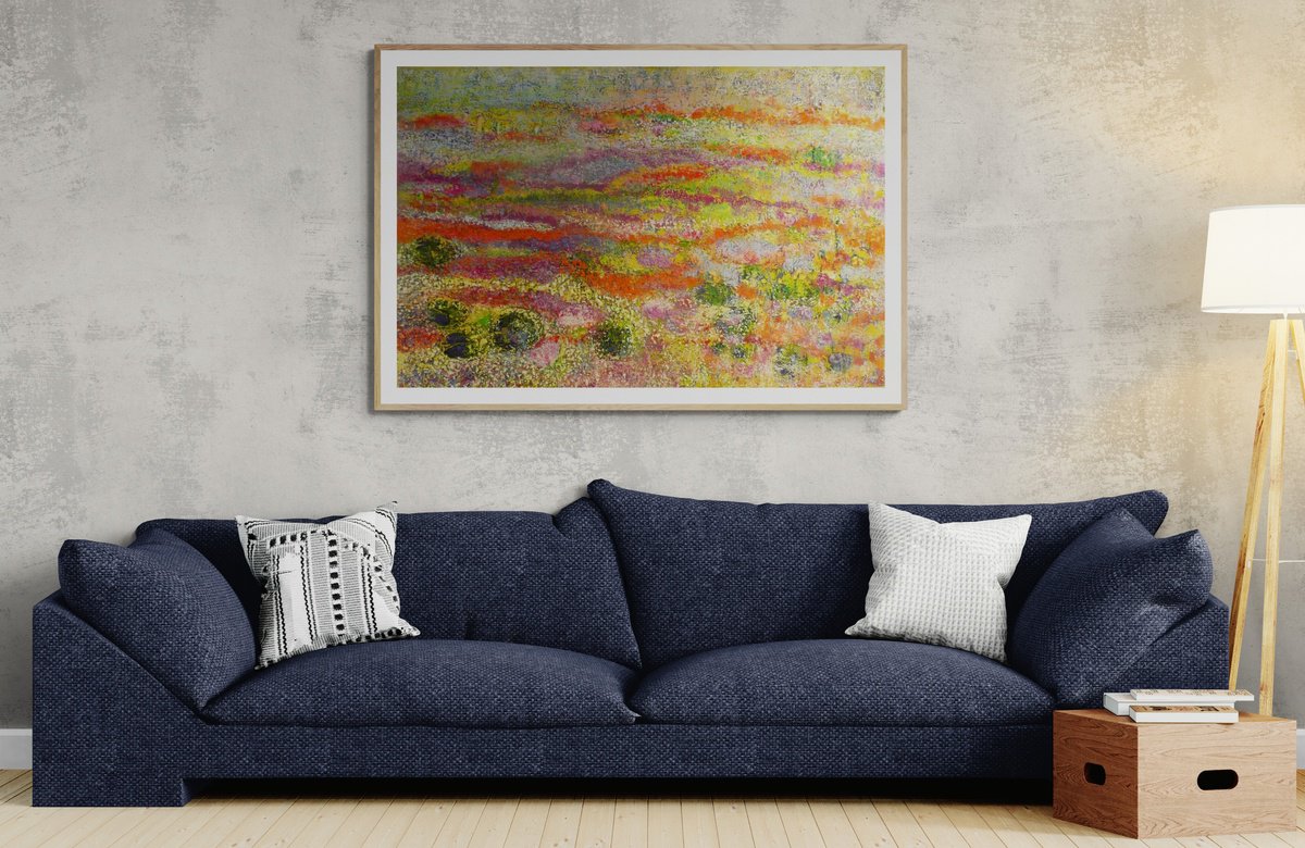 The Lily Pond By Lesley Blackburn, 59 X 39, Artwork For Sale On Artfinder