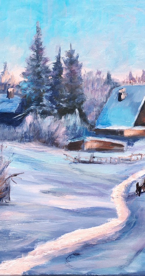 Winter village 3 by Elena Sokolova