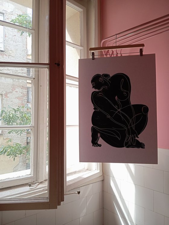 Linocut "Nude-4" 50x70cm