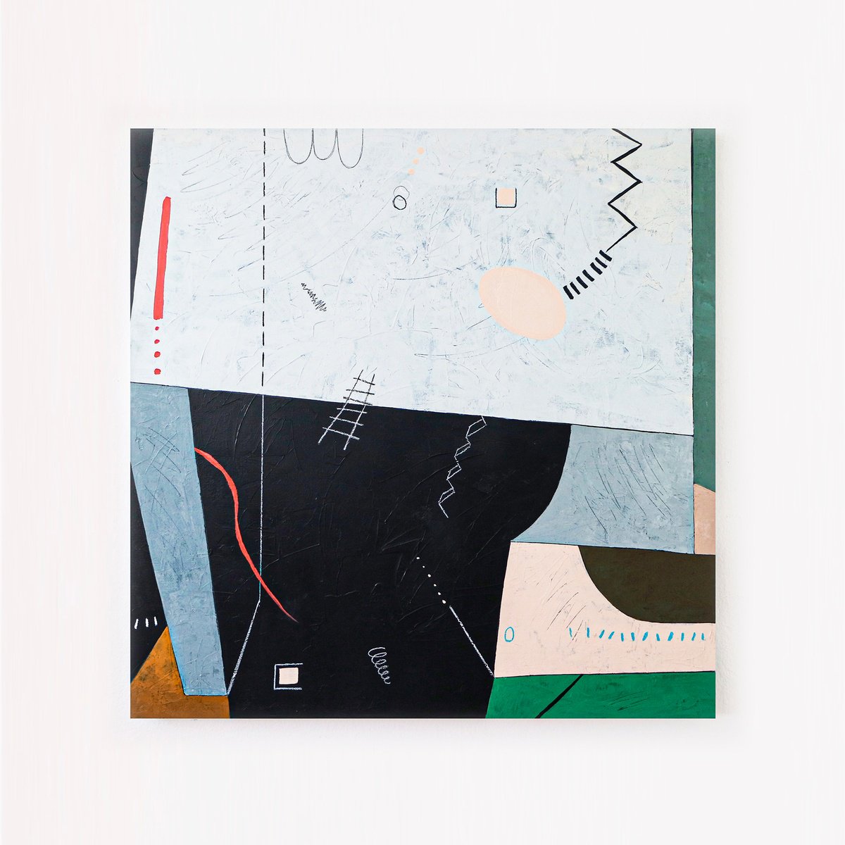 Abstract Acrylic Painting By Hyunah Kim, 40 X 40, Albeit, Original Artwork