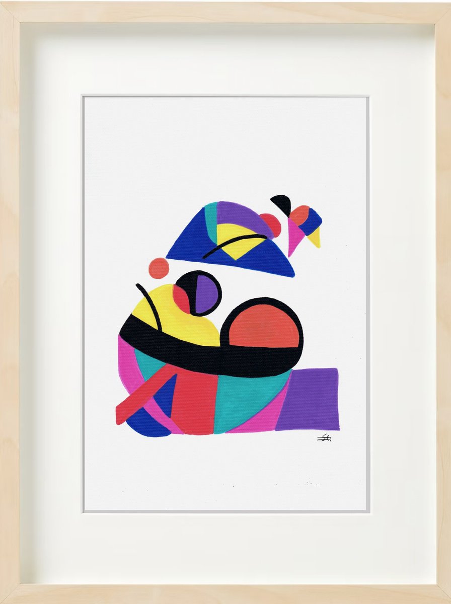 Abstract Acrylic Painting By Carla Sa Fernandes, 13 X 17, Ss75.S1, Original Artwork