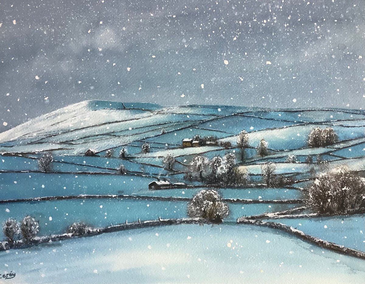 Impressionistic Landscape Watercolour By Darren Carey, 15 X 11, The Fading Light, Original Artwork