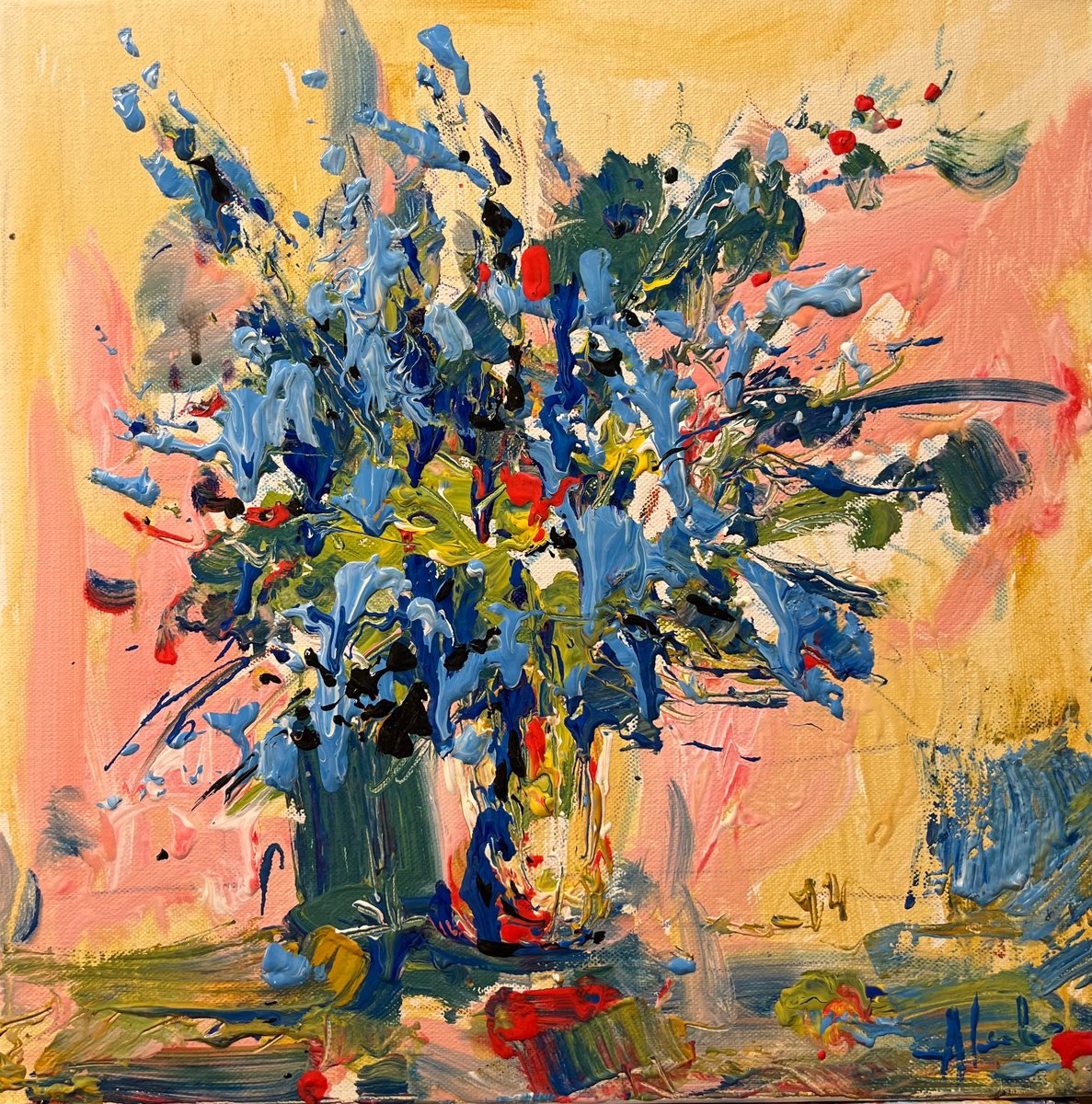 Abstract expressionist flowers by Altin Furxhi