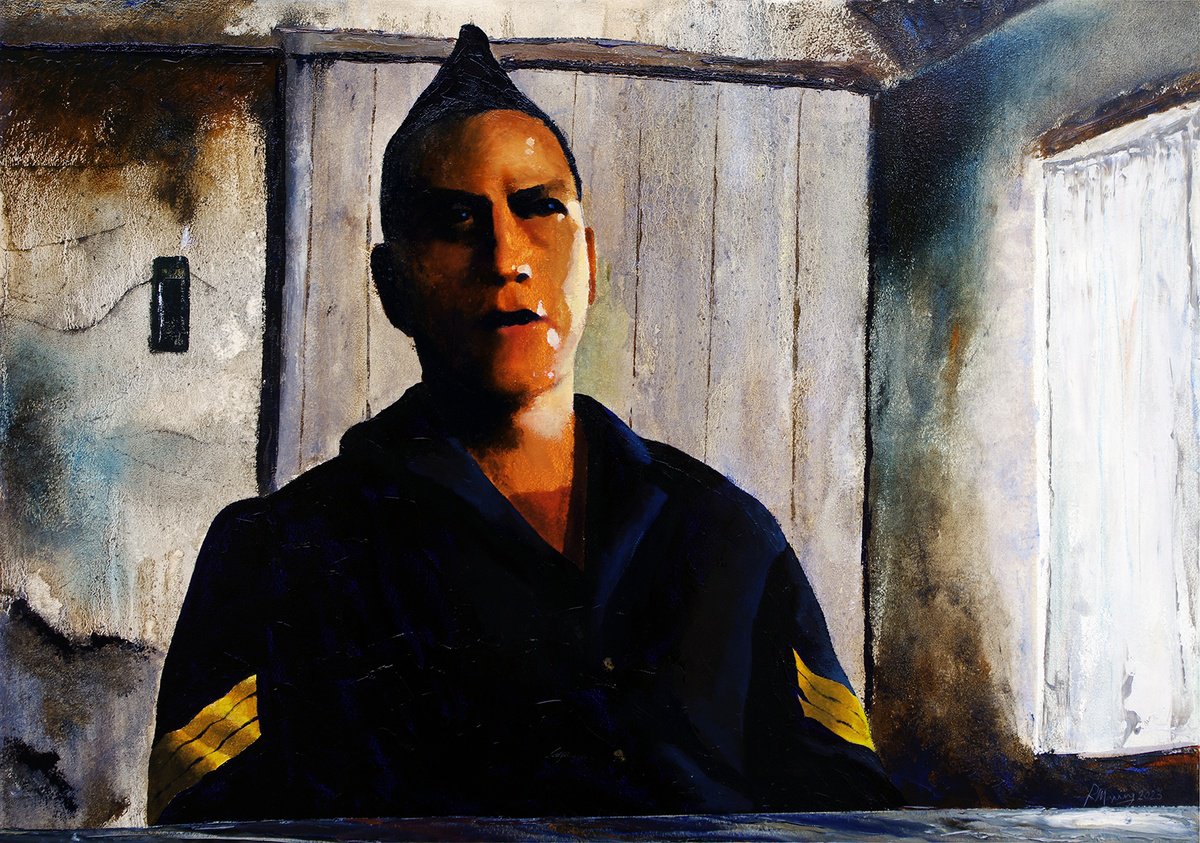 Abstract Portrait Oil Painting By Richard Manning, 33 X 24", From 