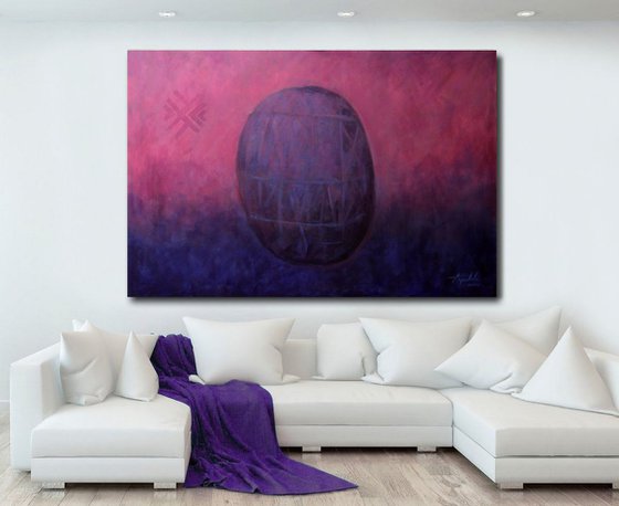 Amethyst - XL LARGE, SEMI-ABSTRACT ART – EXPRESSIONS OF ENERGY. READY TO HANG!