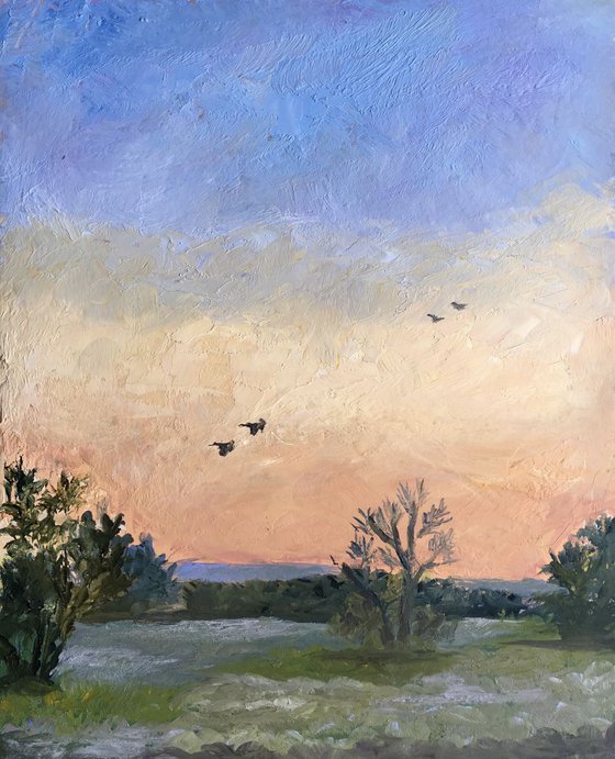Morning Quiet - German landscape painting