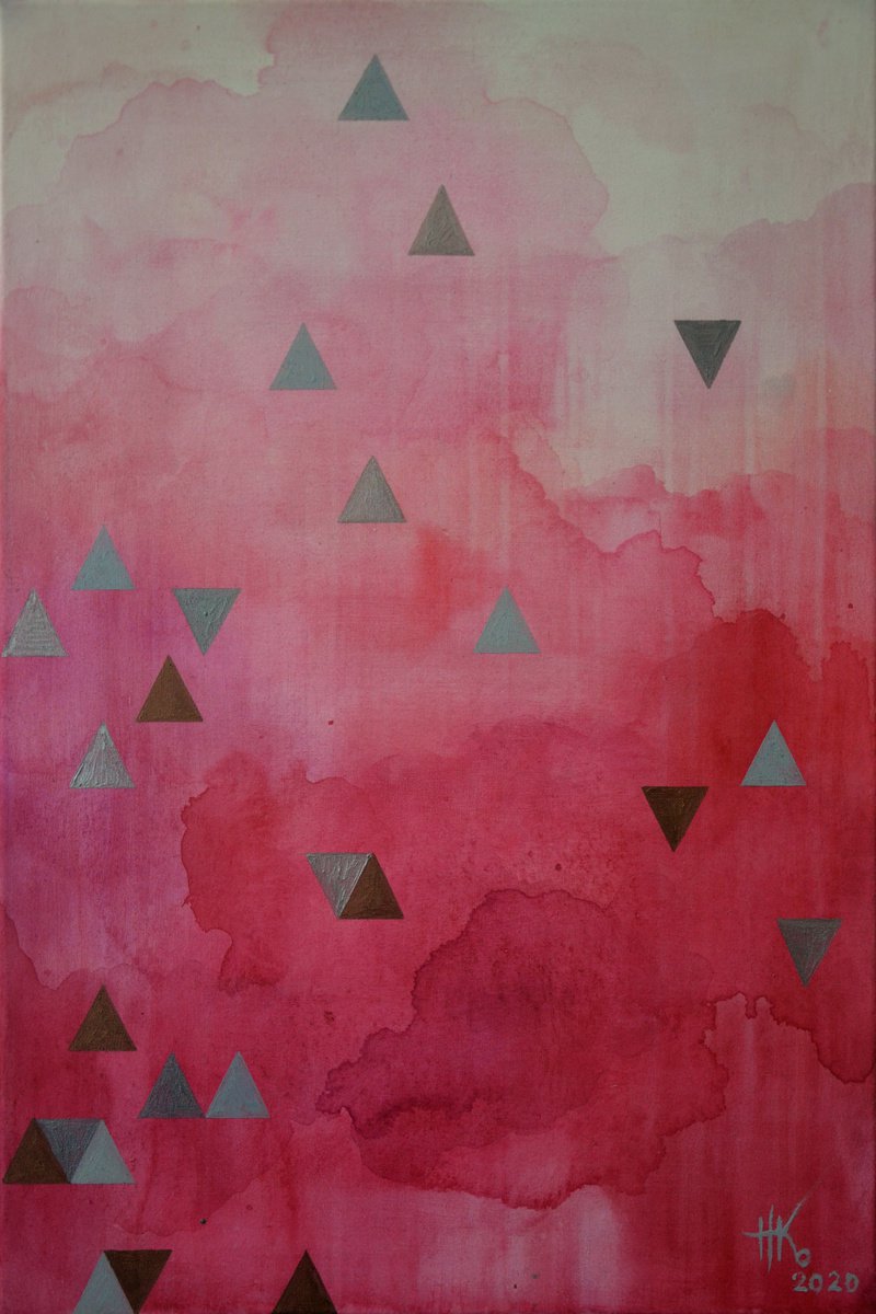 Geometric Abstract Painting By Zhanna Kondratenko, 16 X 24", Heaven