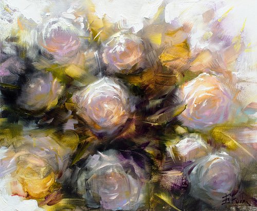 White Roses by Bozhena Fuchs