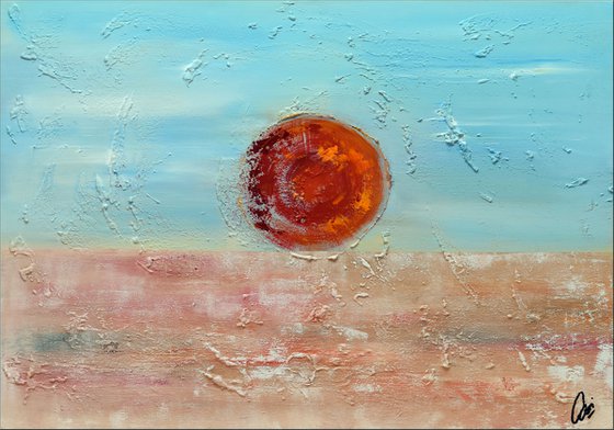 Red Sun - Abstract - Acrylic Painting - Canvas Art - Wall Art