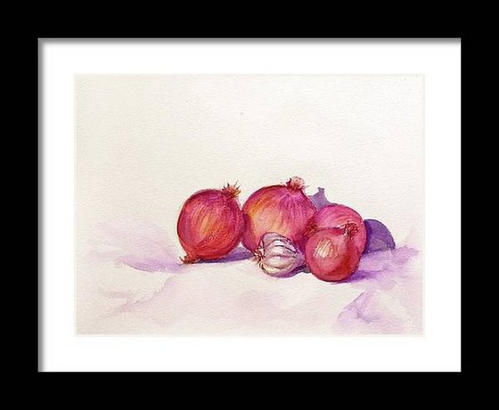 Still life with onions watercolor alla-prima painting  26