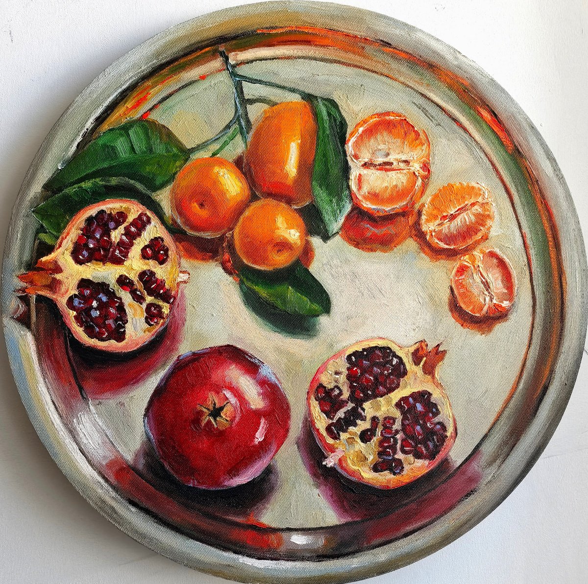 Pomegranates and tangerines by Leyla Demir