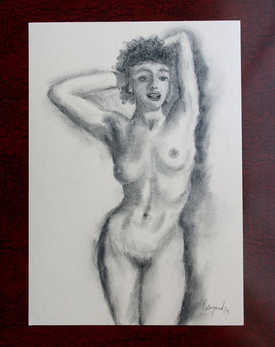 Female Figure 39 Charcoal Sketch