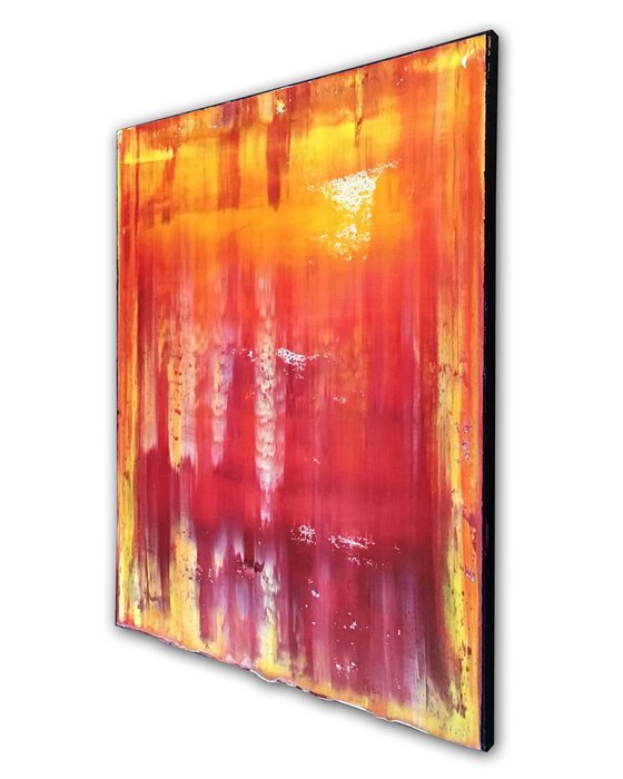 "Hellfire" - FREE USA SHIPPING - Original PMS Abstract Oil Painting On Canvas - 16" x 20"