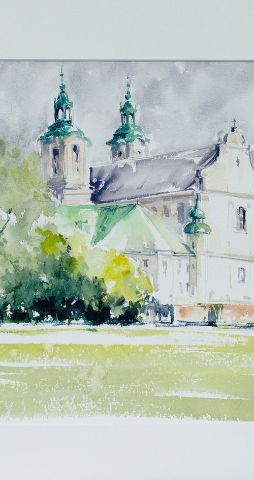 Church on Skałka, Kraków (passepartout) by Eve Mazur