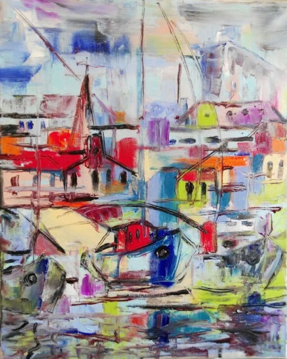 Spring Mooring. By Leo Baxiner, 16 X 20, Artwork For Sale On Artfinder